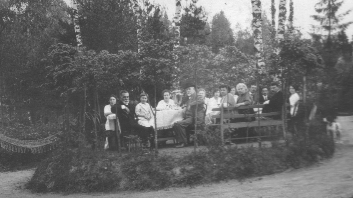 Семья Лепихиных-Карасевых в подмосковном имении, из семейного архива Смирновых и Крыловых.