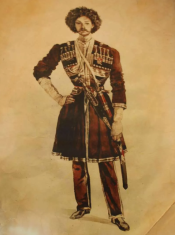 Николай Мартынов в черкесском костюме