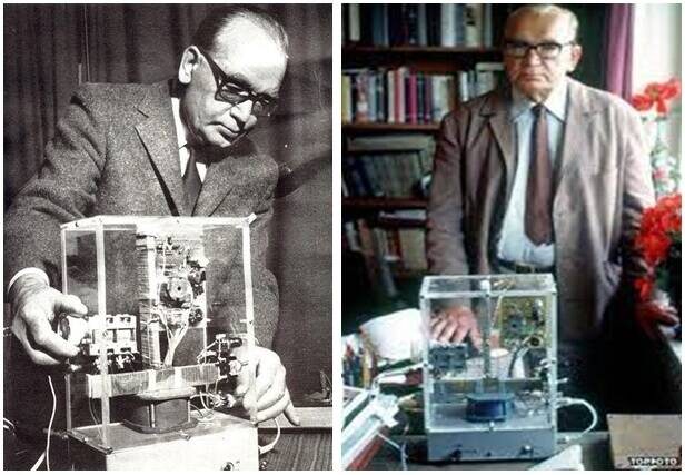 Константин Раудиве со своим радиоустройством для записи электронных голосов (фото из общего доступа в интернете)