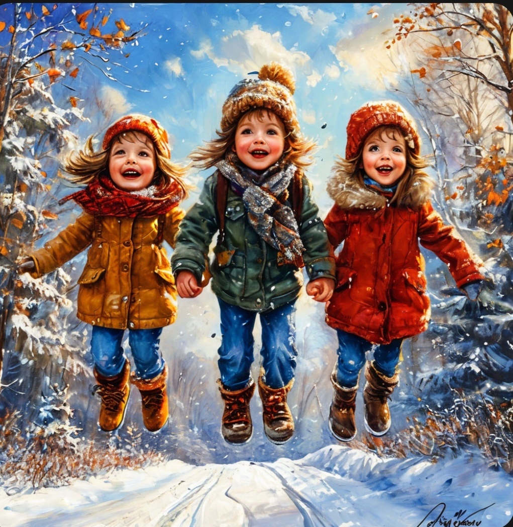 Внуки посыпались вместе со снегом. Сгенерировано нейросетью Шедеврум по запросу автора. Для ироничной иллюстрации статьи.