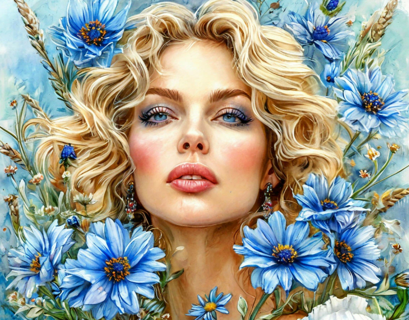 Портрет в стиле Варги Сздиония, Мадонна - американская поп-певица, танцовщица, музыкальный продюсер. Знак Льва