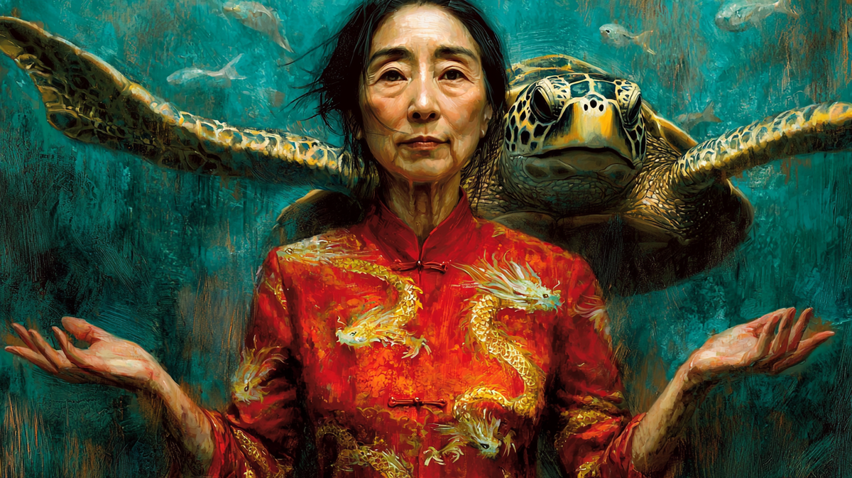 Ранним утром мадам Чен доставила черепаху. 