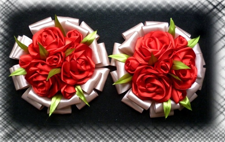 Банты на выписку, были изготовлены на заказ для двойни