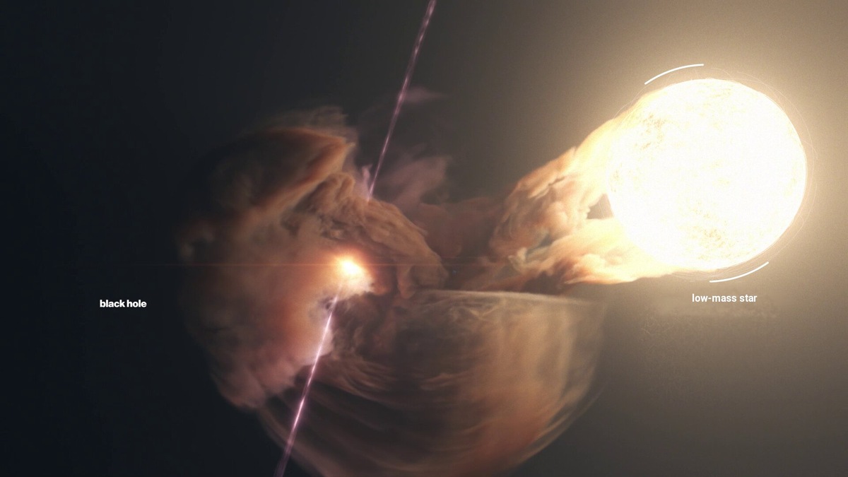 Художественное изображение системы микроквазаров