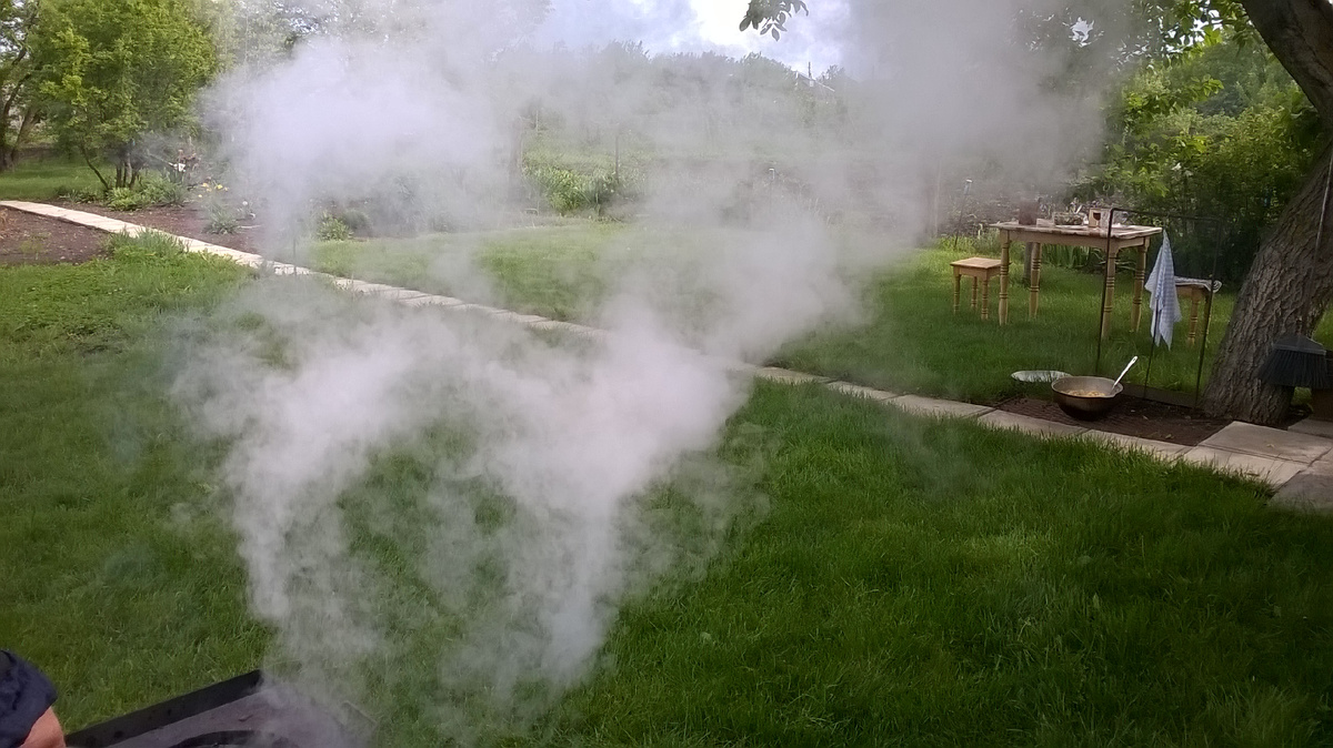 Лужайка в дымке шашлыка)