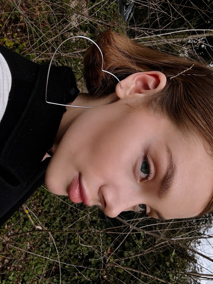 Серебряные серьги "Большие сердца"