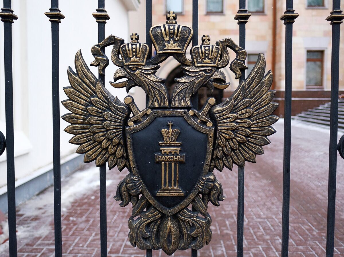    Герб на ограде у здания Генеральной прокуратуры России на улице Петровка в Москве© РИА Новости / Наталья Селиверстова