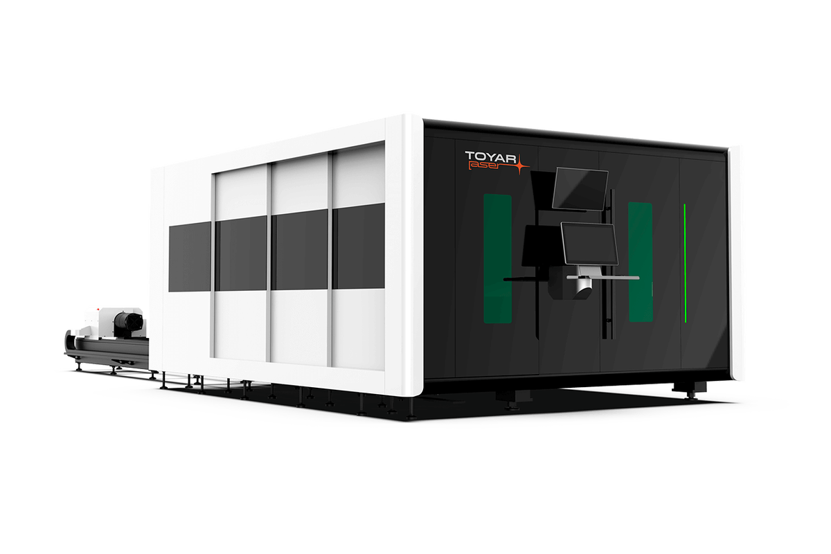 Оптоволоконный лазерный станок по металлу TOYAR с труборезом, серия PGT