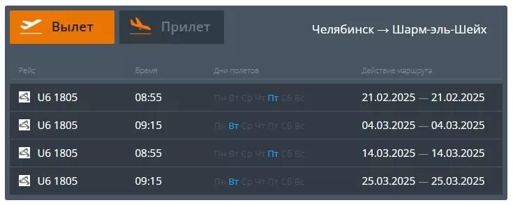     Источник: скриншот сайта аэропорта Челябинска