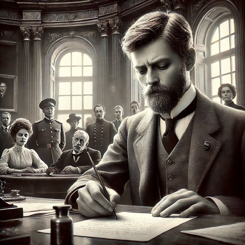 Князь Андрей записывает влог, но в воздухе висит напряжение: батя смотрит строго, сестра — с тревогой, а он пытается объяснить свои мысли. Атмосфера полная лёгкой неловкости. 