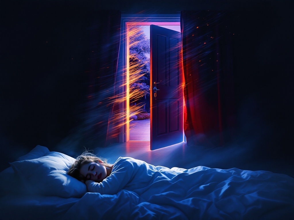    К чему такое снится: Я нарисую одну сцену, где изображена входная дверь дома, слегка приоткрытая. Из-за двери в темную комнату врывается холодный ветер, который заметно двигает занавеску