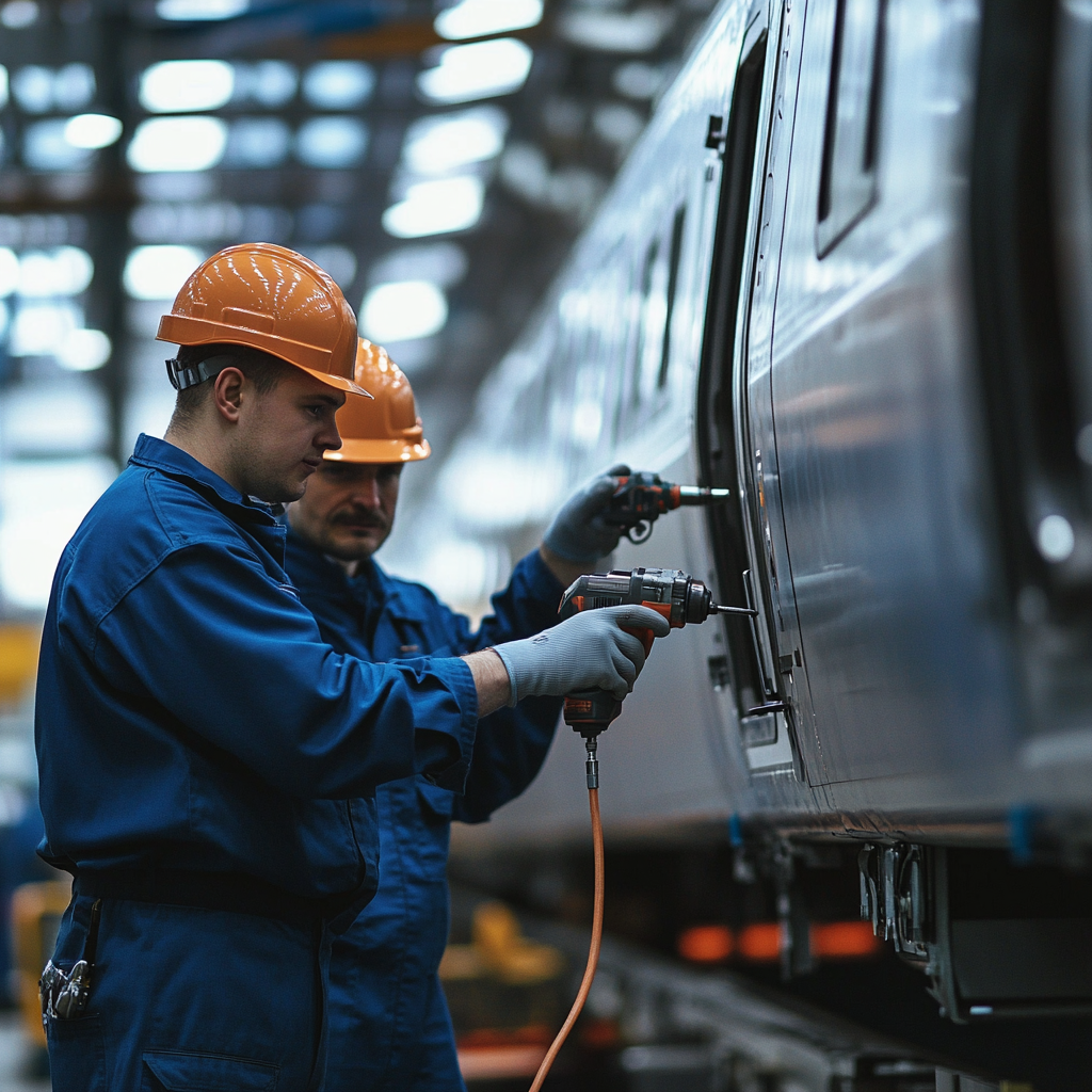 Сверловка вагона электропоезда. Фото fb8.