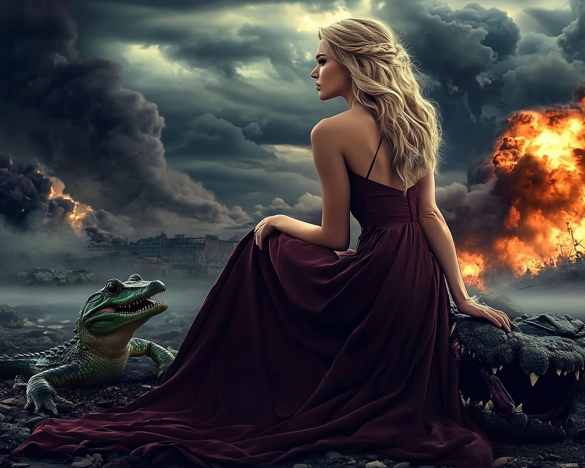 Держать Покой внутри себя, когда внешений мир разрушается. Изображение сгенерировано нейросетью