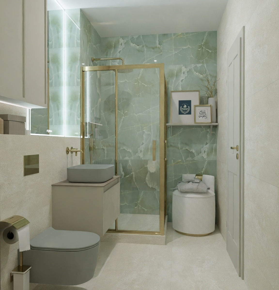 Смеситель и душевая система скрытого монтажа, проект «Дали Керамика»