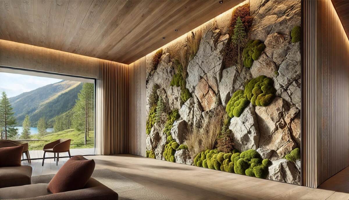 Имитация скалы в интерьере