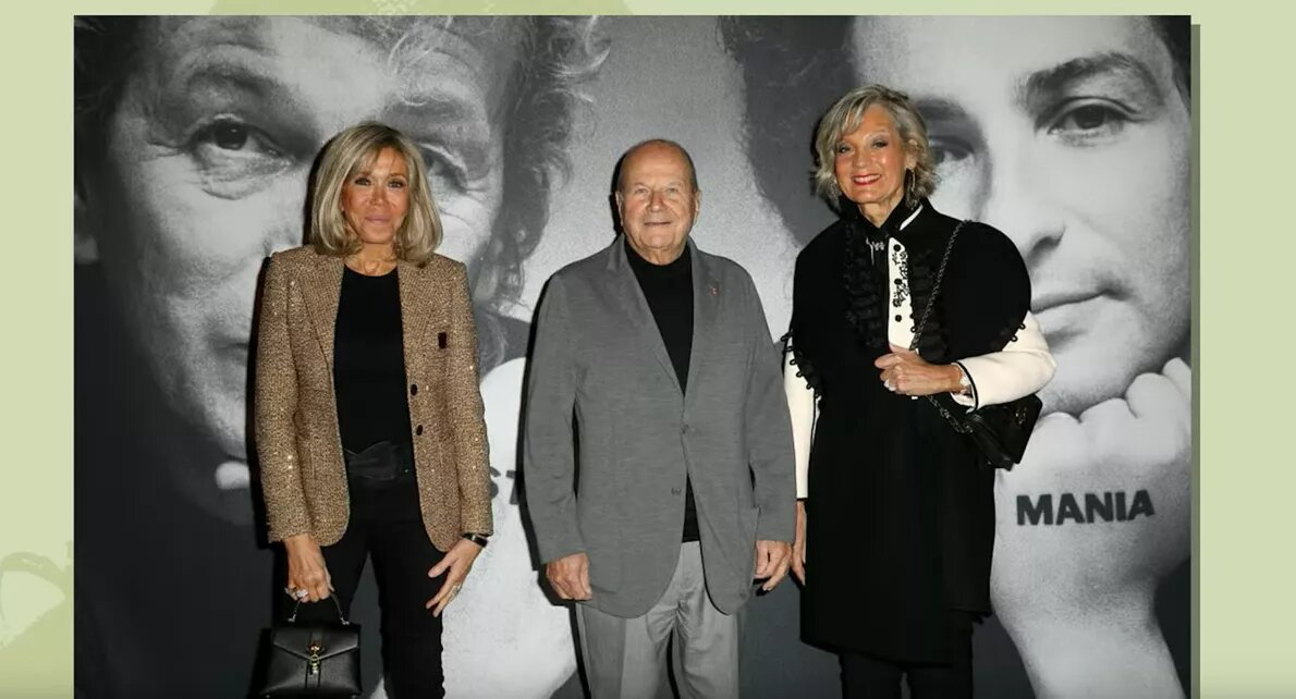 Брижит Макрон и Марк Ладри де Лашарьер на съемках шоу "Стармания"