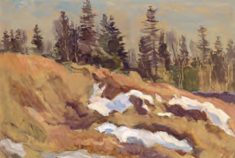 Весна в карьере. 1947. Картон, масло