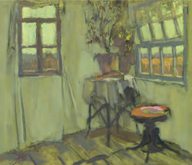 У раскрытого окна. 1952. Картон, масло