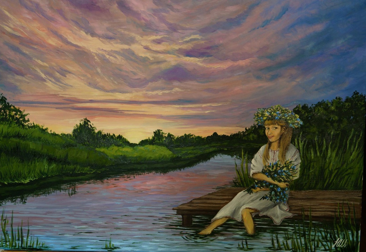 "Праздник Ивана Купалы", Н. Швецова, масло/холст, 50*70см