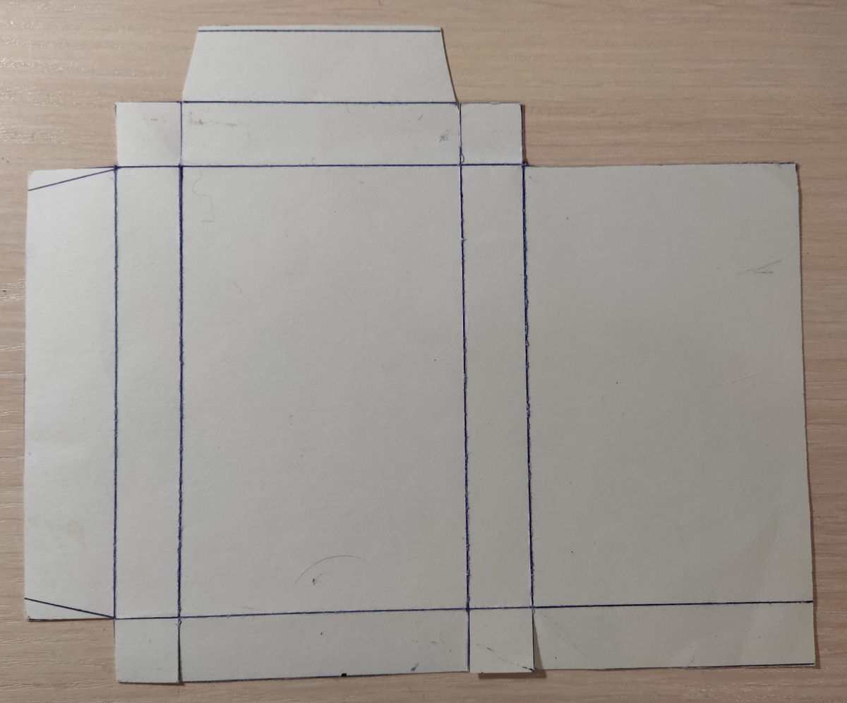 Шаблон для изготовления коробочки для кассеты