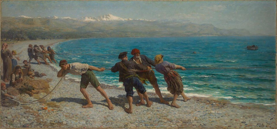 Жюль Бретон, «Рыбаки в Ментоне (Рыбаки Средиземноморья)», 1878