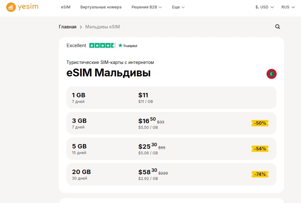 Выгодные тарифы от Yesim