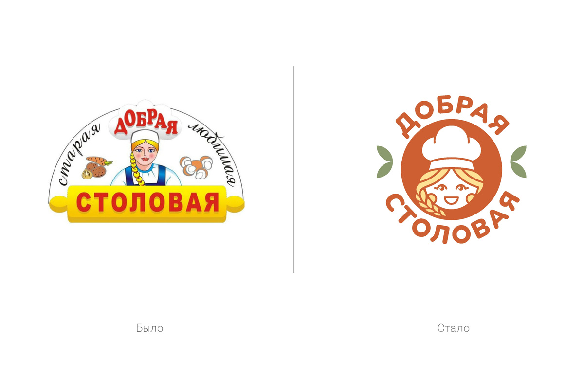 Ребрендинг логотипа Добрая столовая до/после
