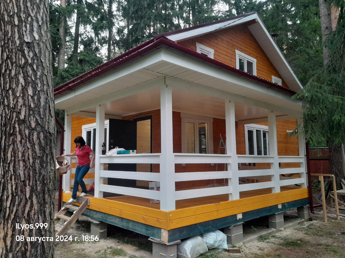 Пристройка террасы работа СК «Дом Бобра»