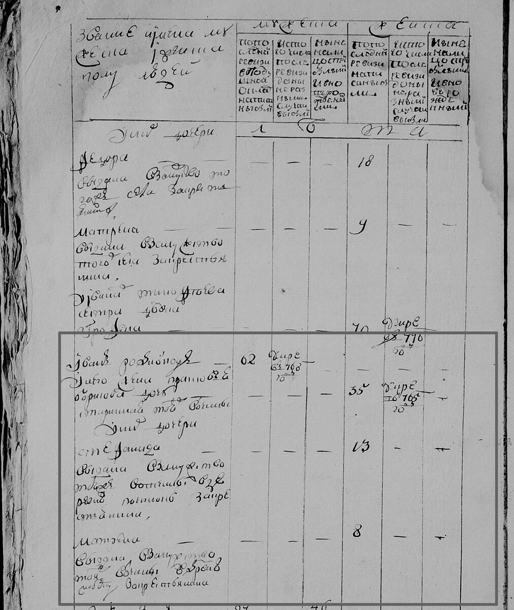 Ревизская сказка 1782 года по с. Ляписи Нижегородской губернии 