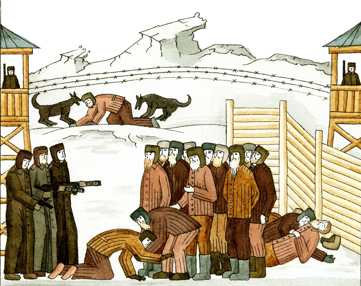 Верующие в лагерях особого назначения. Миниатюры мон. Афанасии (Ивановой)

