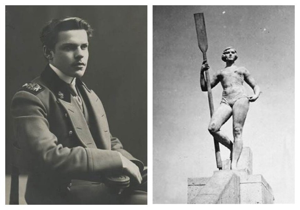    Ромуальд Иодко и его творение. Фото: wikipedia.org и журнал «Союзное государство», из архива Ромуальда Крылова-Иодко.