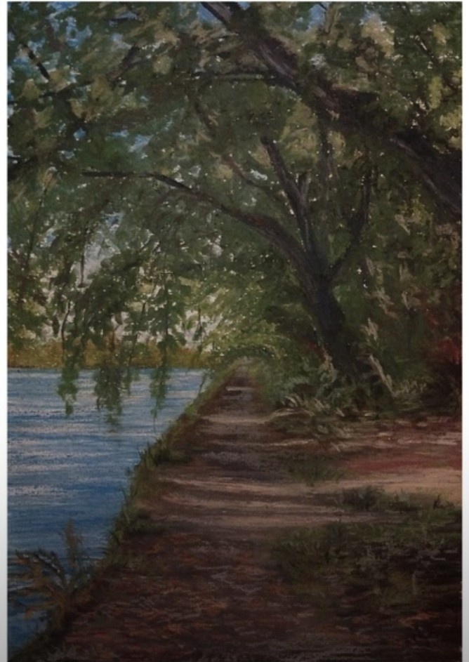 Берег Москва-реки. Художник Марина Сатина 