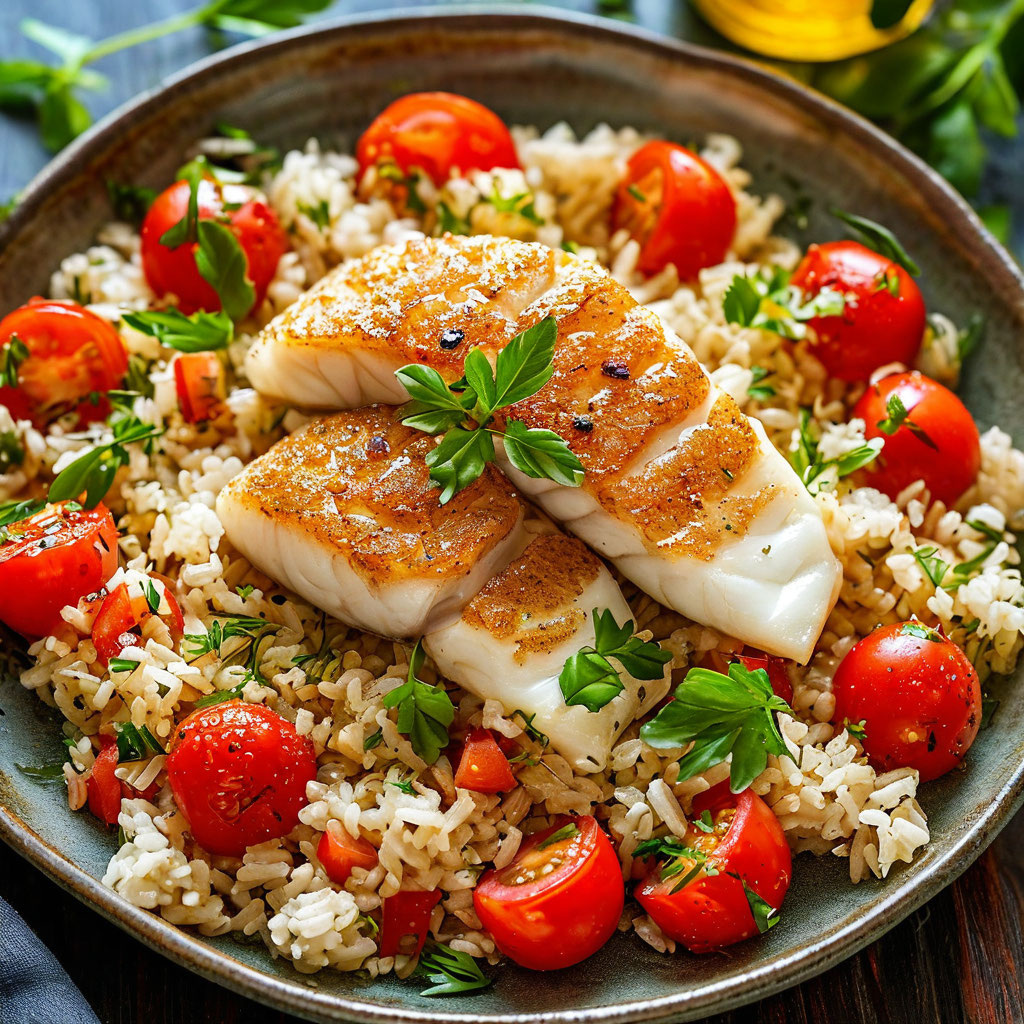 Летний витаминный салат из минтая с рисом и помидорами: легкое и вкусное постное блюдо!