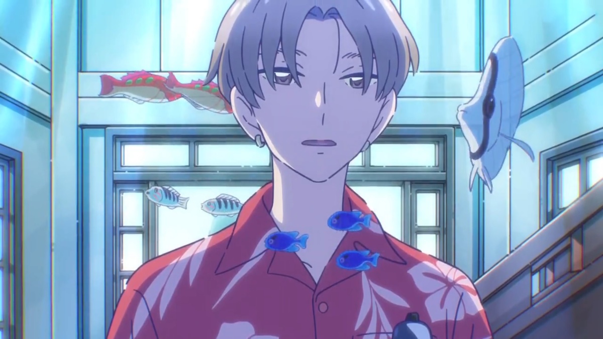 -Можете посмотреть?.. ...Она видит вокруг парня "плавающих" рыбок, словно тот в океане. Ей что, это снится? Странно. Лицо без эмоций, прямолинеен и не смеётся. 