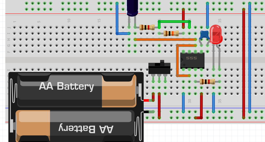 Микросхема 555 в деле: создаем мигалку на светодиоде для имитации автомобильной сигнализации