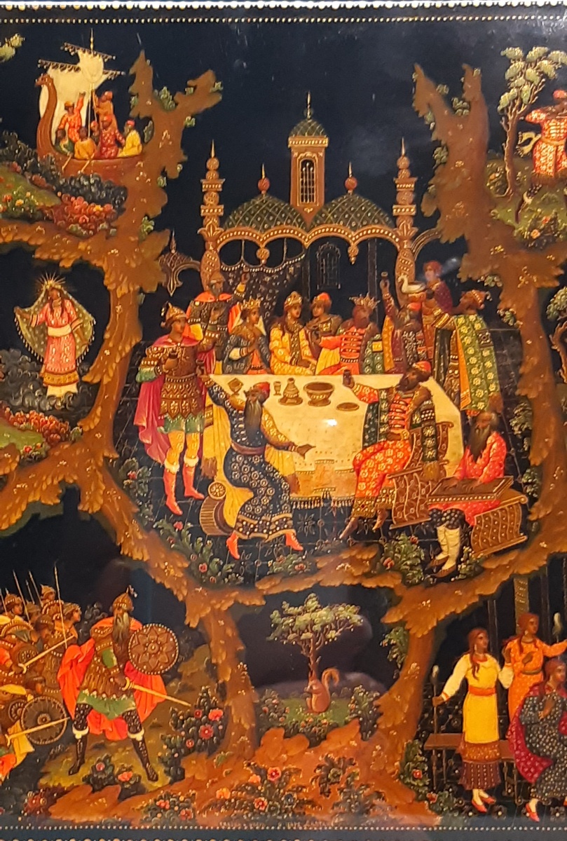 Шкатулка "Сказка о царе Салтане" Палех.