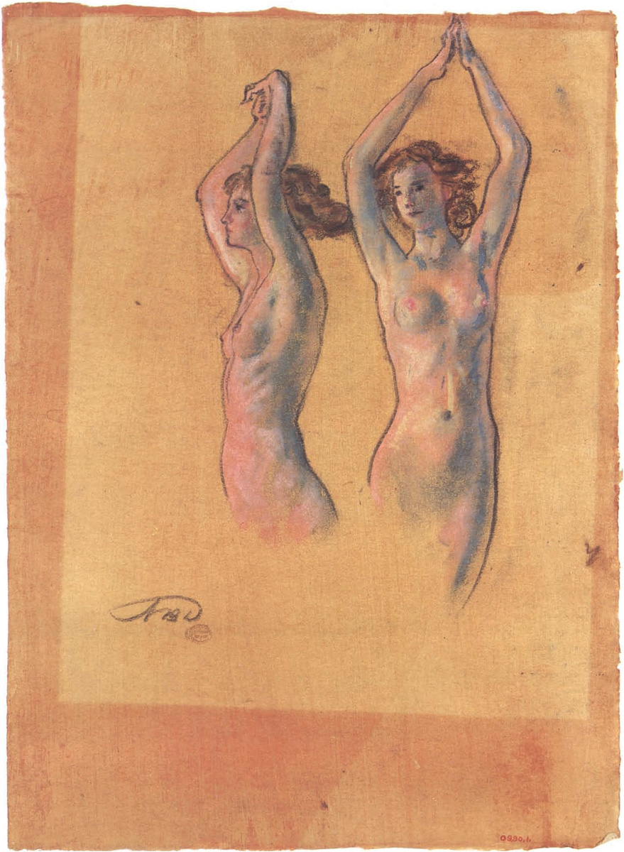 Артур Дэвис «Этюды обнаженной натуры», 1909 г., 41.9 x 30.5 см