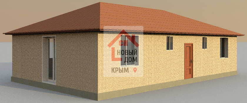 Проект дома 113 м.кв 3 спальни 1 этаж 9 на 13 из газобетона