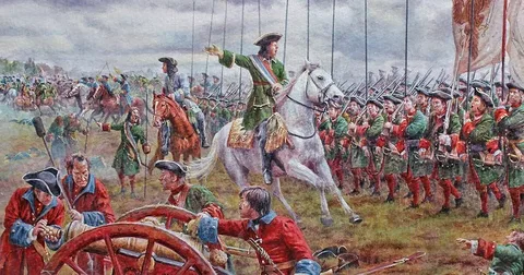 Пётр I во время Полтавской битвы Из картинок Яндекса