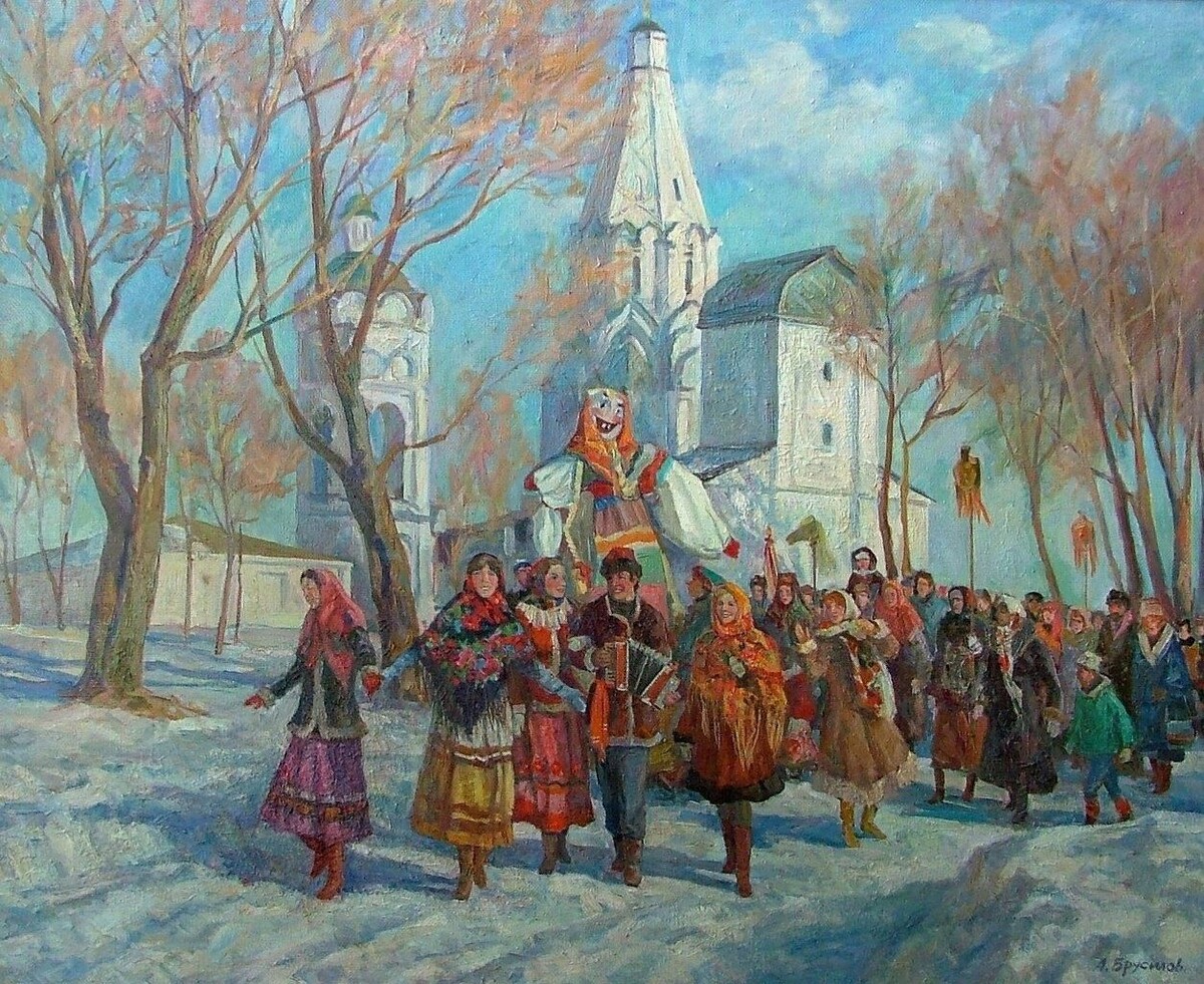 Художник А.В. Брусилов "Масленица"