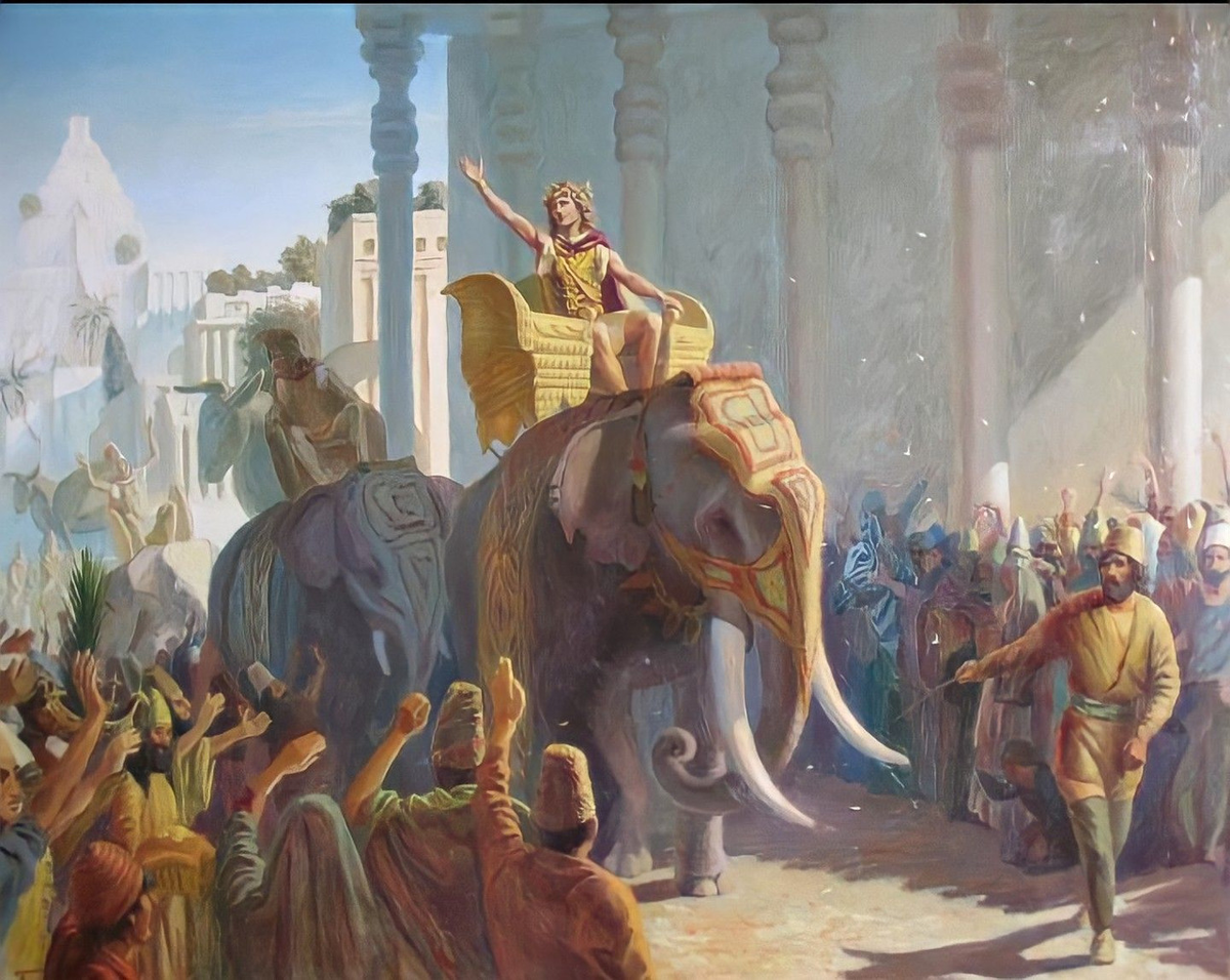Триумф Александра Македонского в Вавилоне после окончания завоеваний