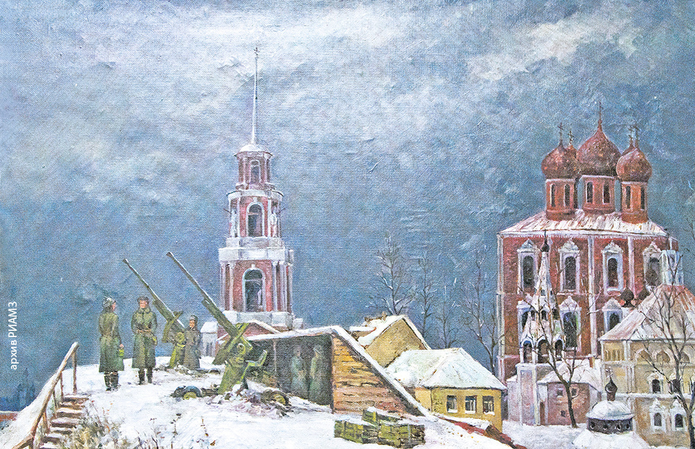 Художник-любитель Вадим Ворона так запомнил эпизод с зенитками на кремлевском валу.