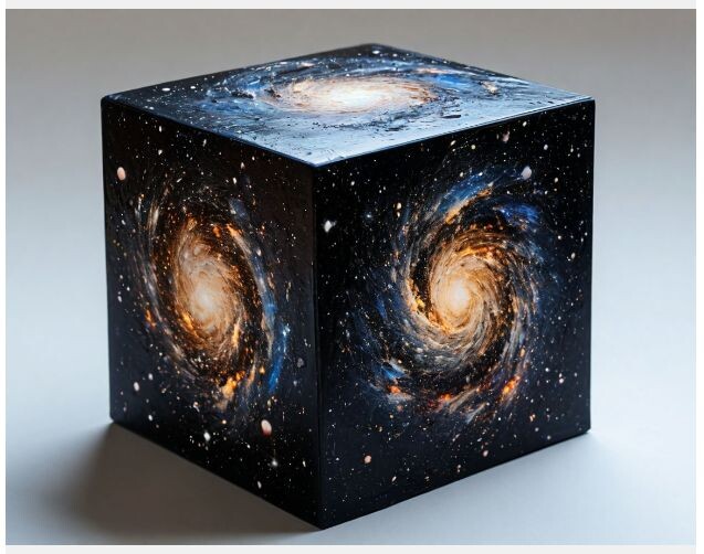 Коллаж "Одновременники" - общий вид космоса отображеного поля в одном кубике