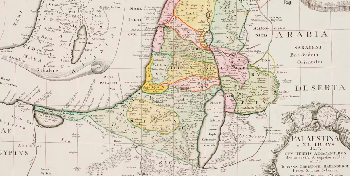 Многое изменилось с момента публикации этой карты Палестины 1750 года. Кен Уэлш