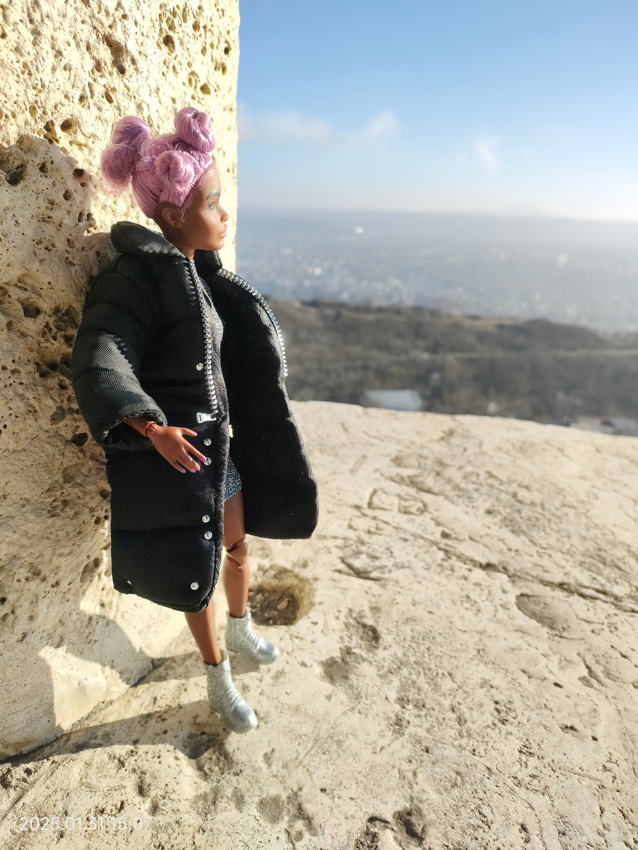 Пуховик Рекса ей отлично подошёл)