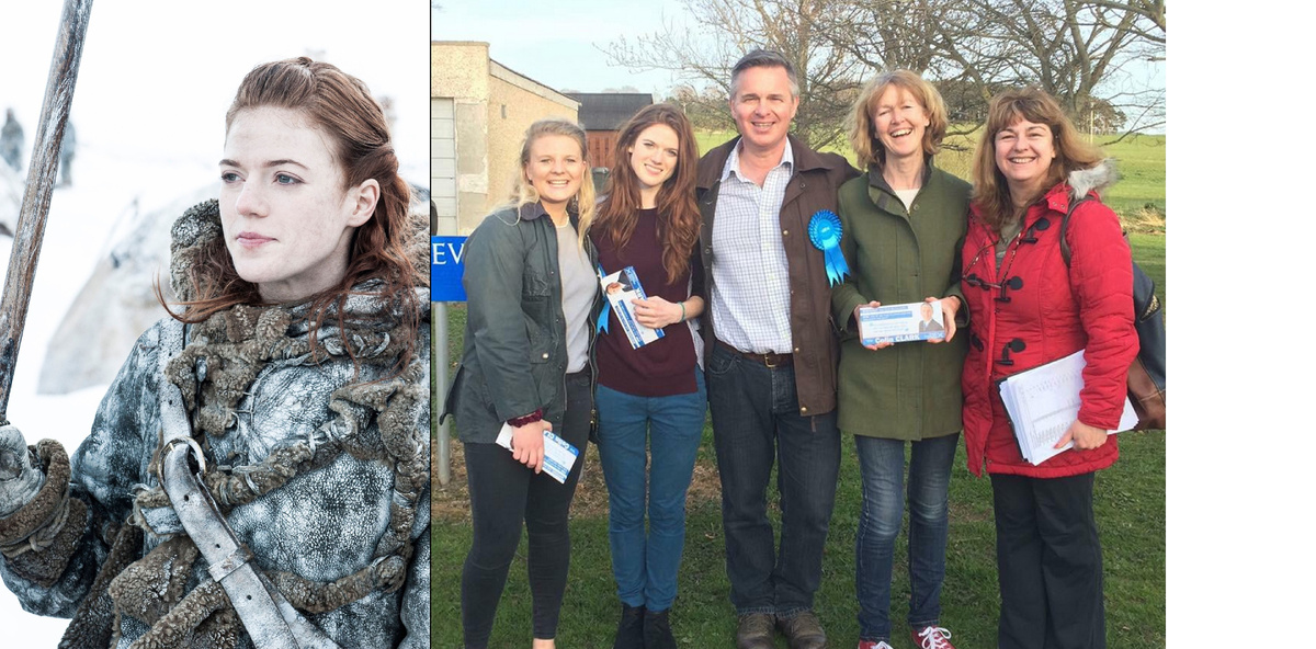 Роуз Лесли вместе с семьей