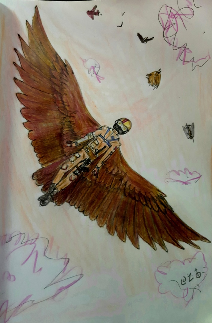 И даже проиллюстрировала его главного героя! Правда, с формой маски промахнулась.