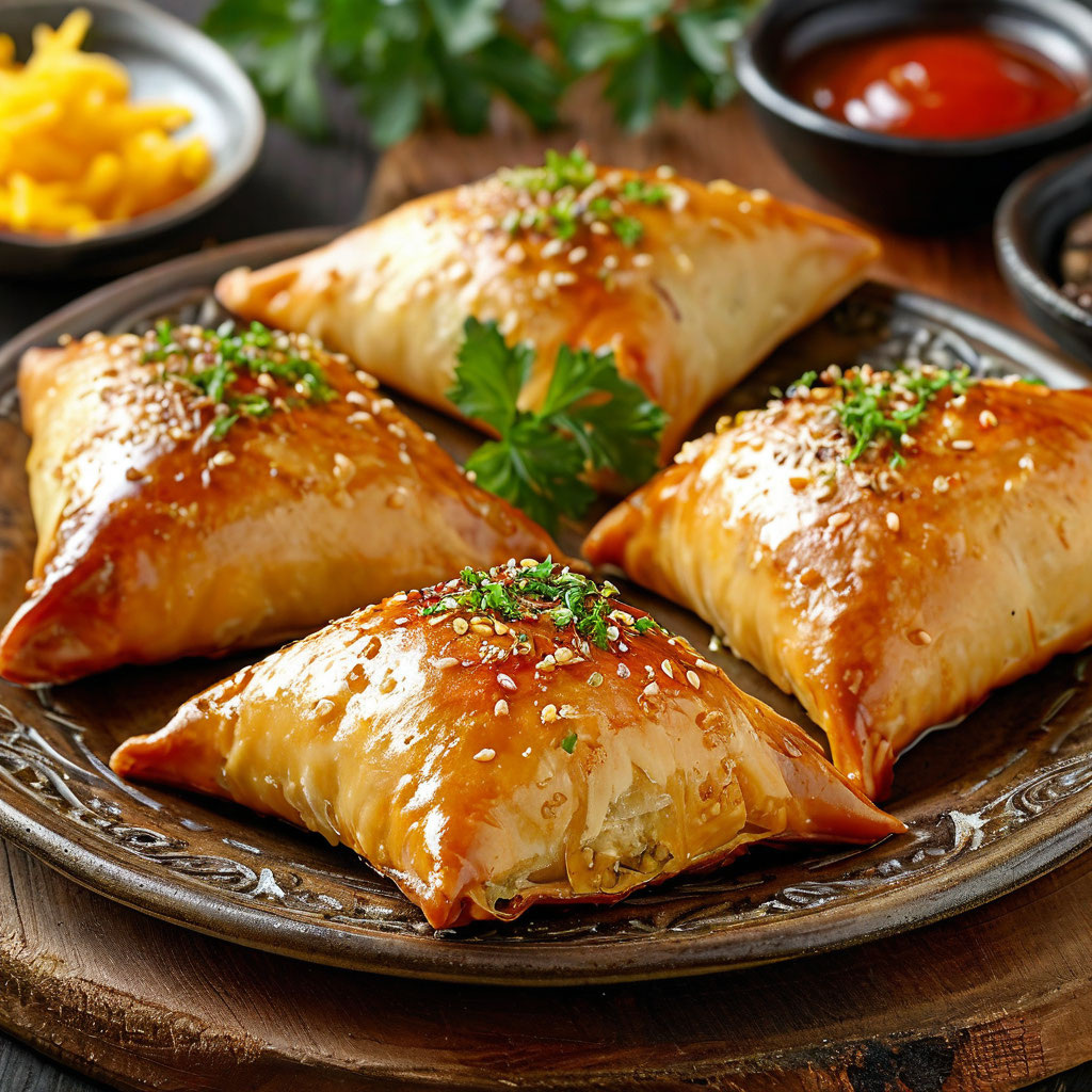 Самса с курицей и сыром