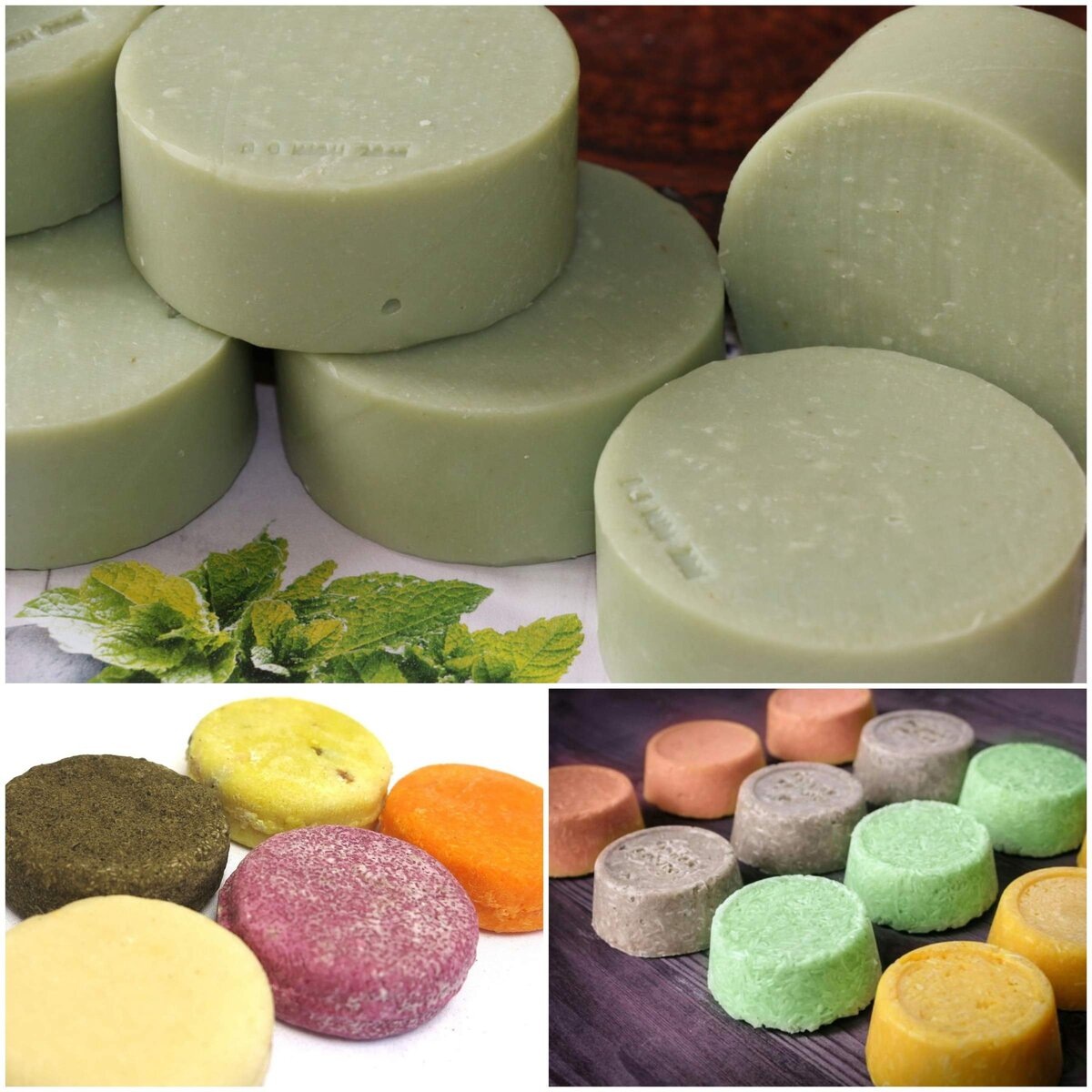 Примеры твердых шампуней