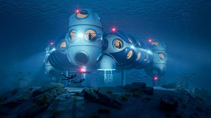 Целью проекта Deep является создание подводных модулей, известных как Sentinels, в которых люди смогут жить под водой и наблюдать за морской жизнью в естественных условиях. Изображение: Deep.
